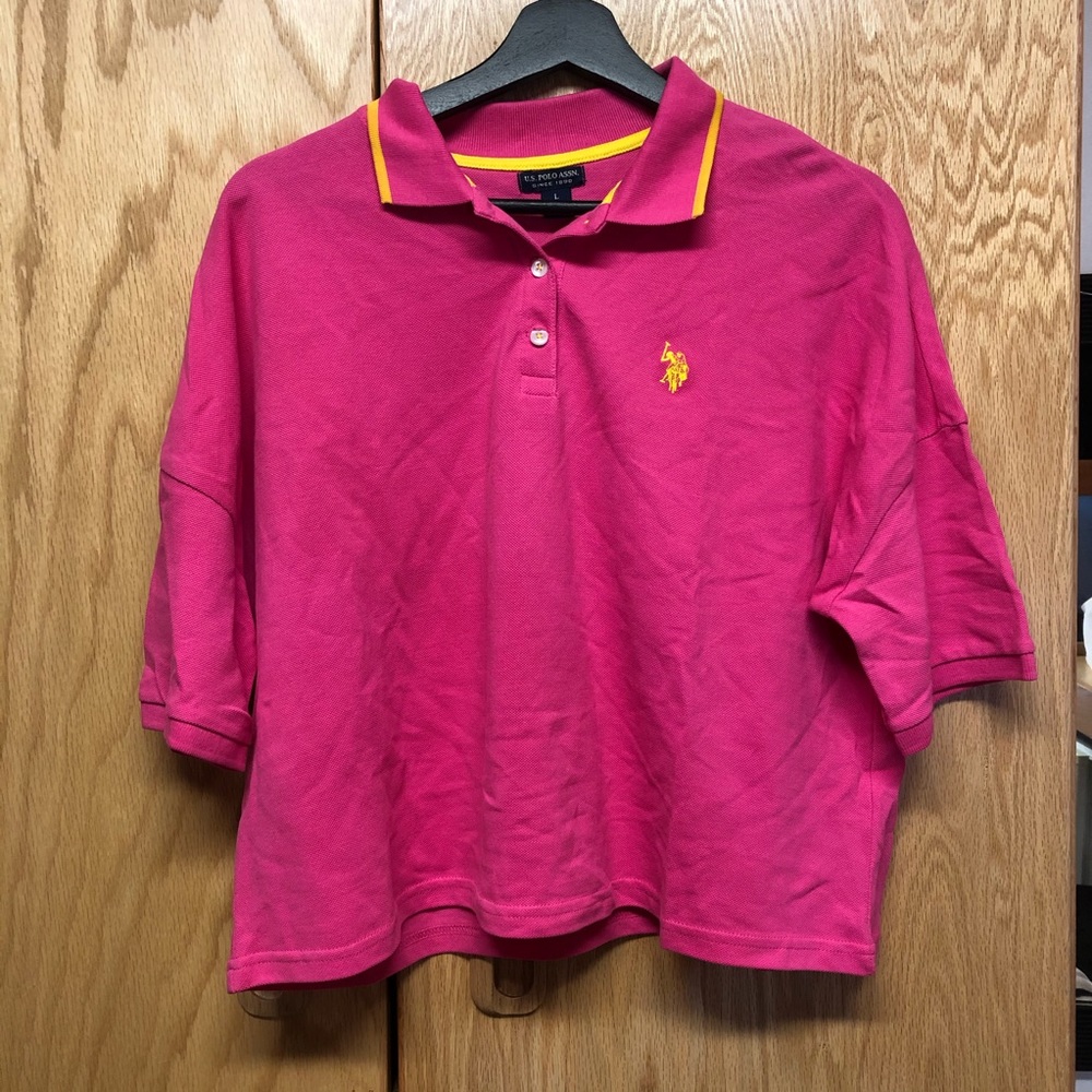Pink Cropped Polo